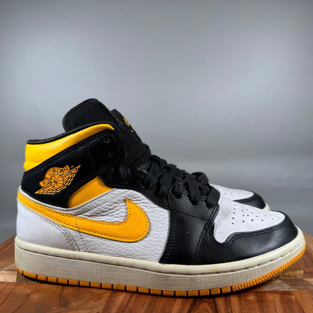 Jordan 1 Mid University Gold Black White CV5276-107 Womens 8